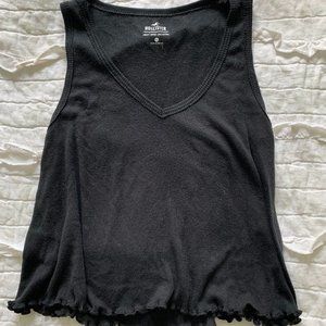 Hollister Black Lettuce Edge Tank